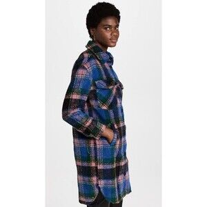 New BlankNYC The Comeback Plaid Long Jacket Shacket Size Medium Button Front